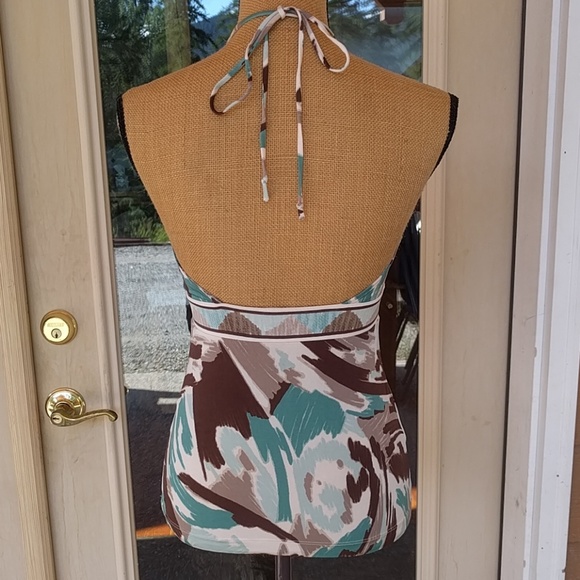 BCBGMaxAzria Keyhole Tie Halter Top Sz S - Picture 2 of 7